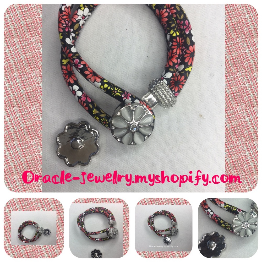 Flower snap bracelet